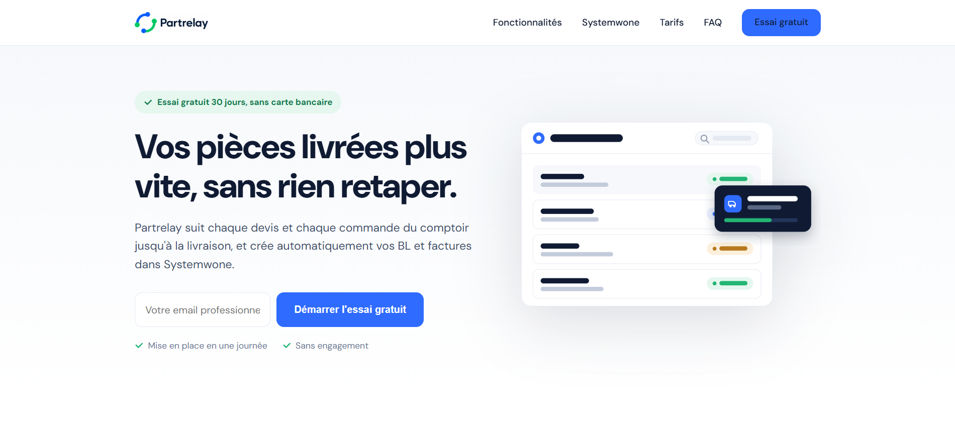 Aperçu du site Partrelay